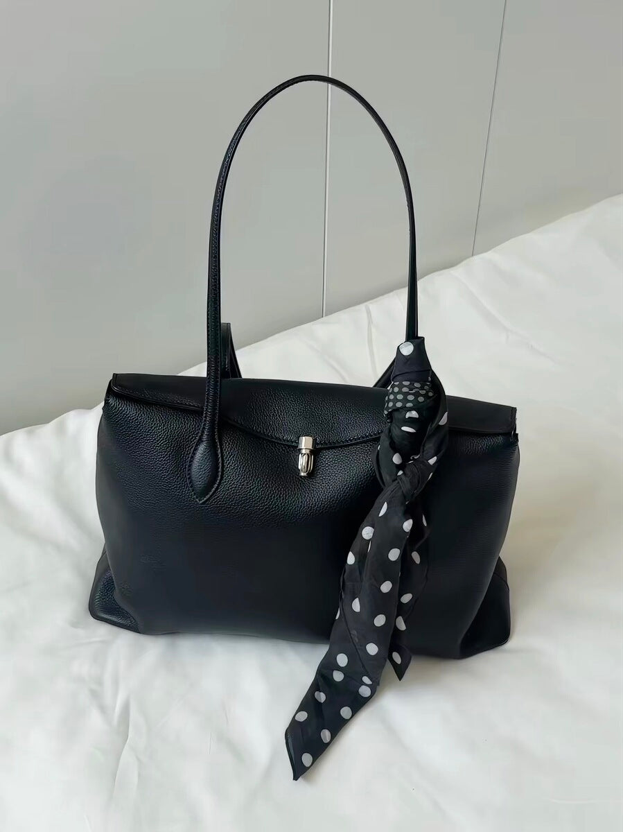 Women's Large-Capacity Lock Buckle Lightweight Commute Office Workwear Tote Bag Shoulder Crossbody Purse Work and Travel School