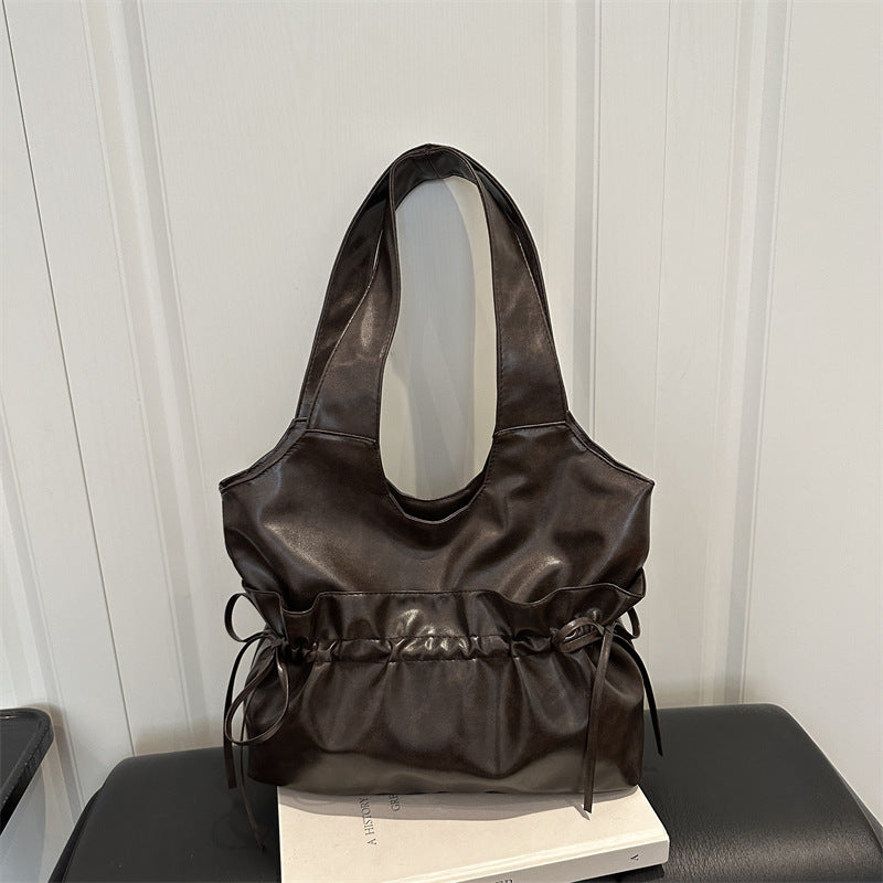 Women's Large-Capacity Minimalist Commute Office Korean-Style Workwear Casual Tote Bag Shoulder Crossbody Purse Work and Travel School