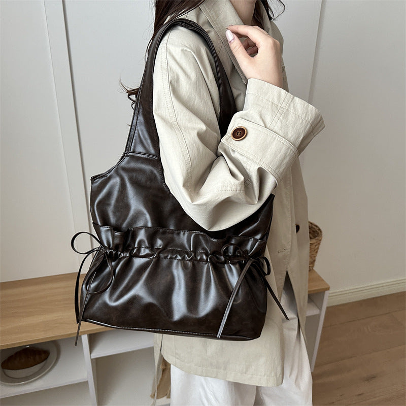 Women's Large-Capacity Minimalist Commute Office Korean-Style Workwear Casual Tote Bag Shoulder Crossbody Purse Work and Travel School