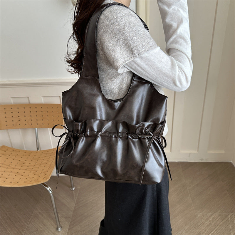 Women's Large-Capacity Minimalist Commute Office Korean-Style Workwear Casual Tote Bag Shoulder Crossbody Purse Work and Travel School