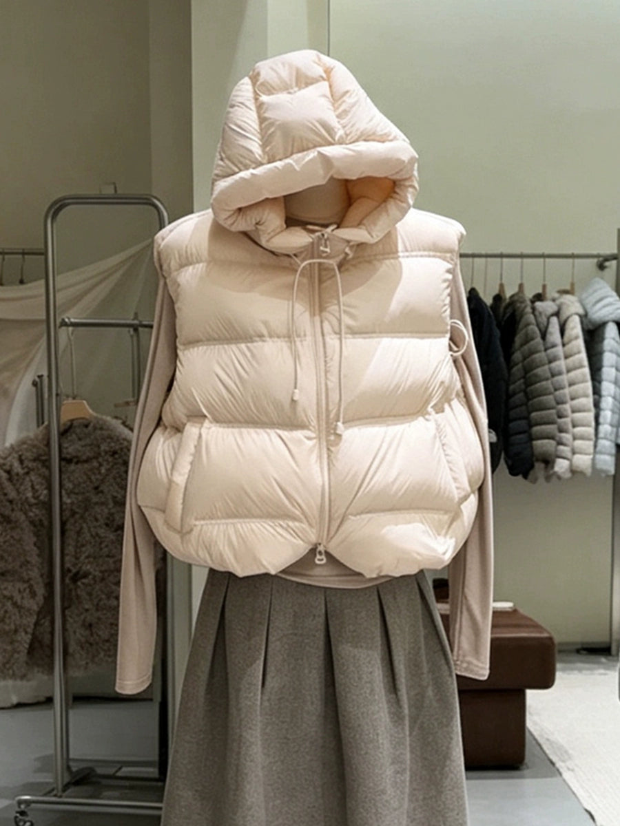 Women's Fall Winter Vest Sleeveless Fleece-Lined Korean-Style Tweed-Style Outdoor for Date Night Holiday Party