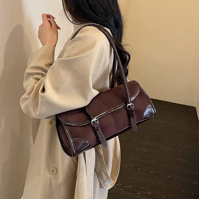 Women's Large-Capacity Korean-Style Retro Casual Tote Bag Shoulder Crossbody Purse Work and Travel Office
