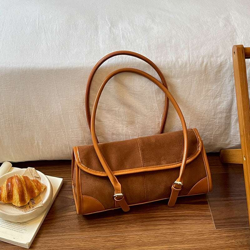 Women's Large-Capacity Korean-Style Retro Casual Tote Bag Shoulder Crossbody Purse Work and Travel Office