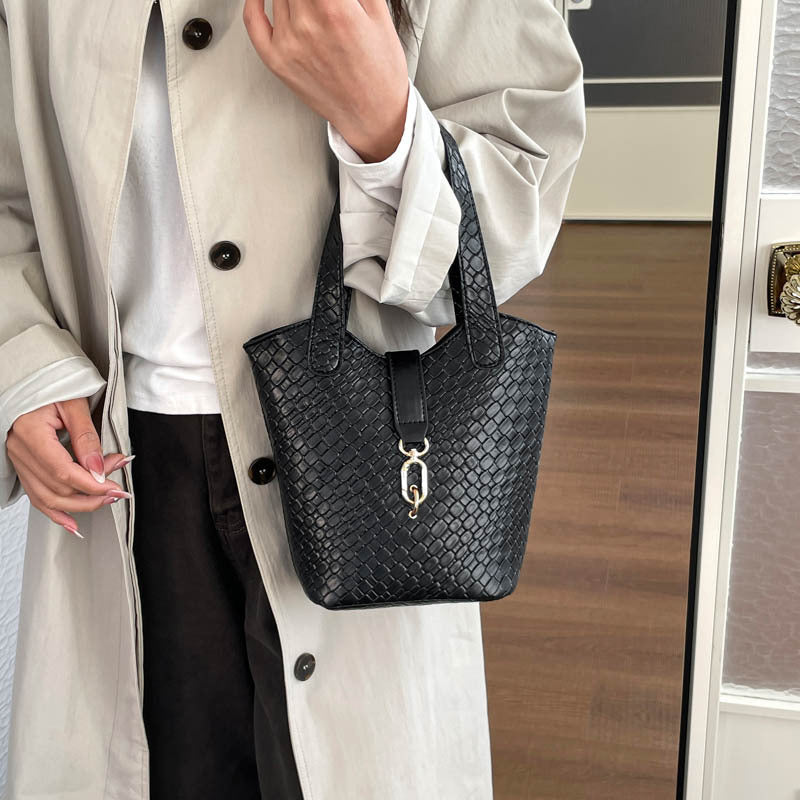 Women's Minimalist Commuter Office Workwear Bucket Bag Drawstring Shoulder Purse Hobo for Everyday Use Travel