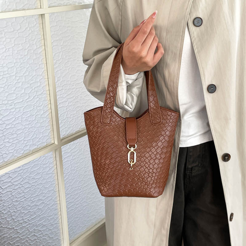 Women's Minimalist Commuter Office Workwear Bucket Bag Drawstring Shoulder Purse Hobo for Everyday Use Travel