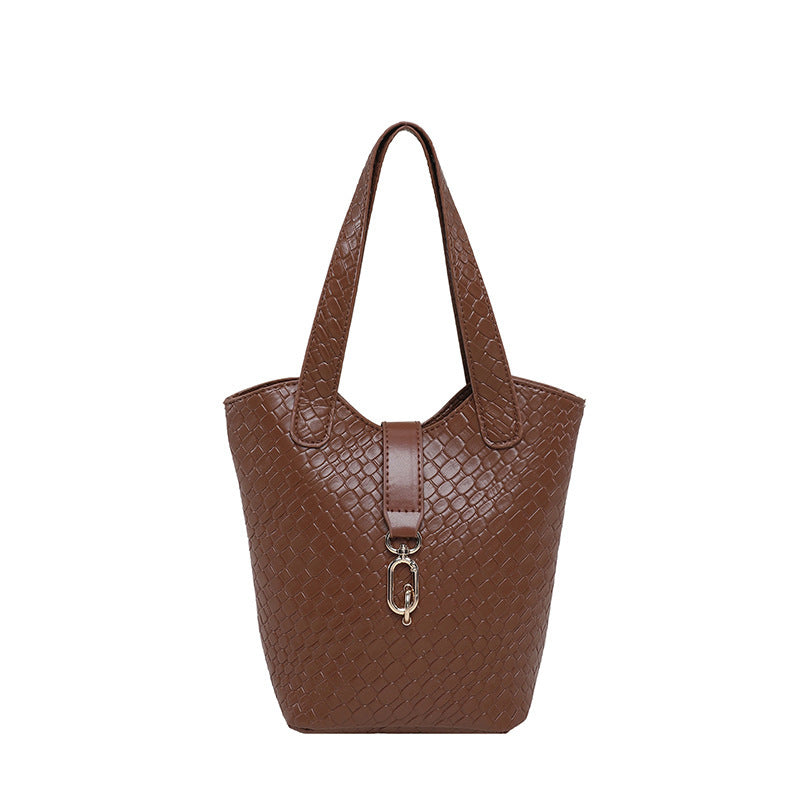 Women's Minimalist Commuter Office Workwear Bucket Bag Drawstring Shoulder Purse Hobo for Everyday Use Travel