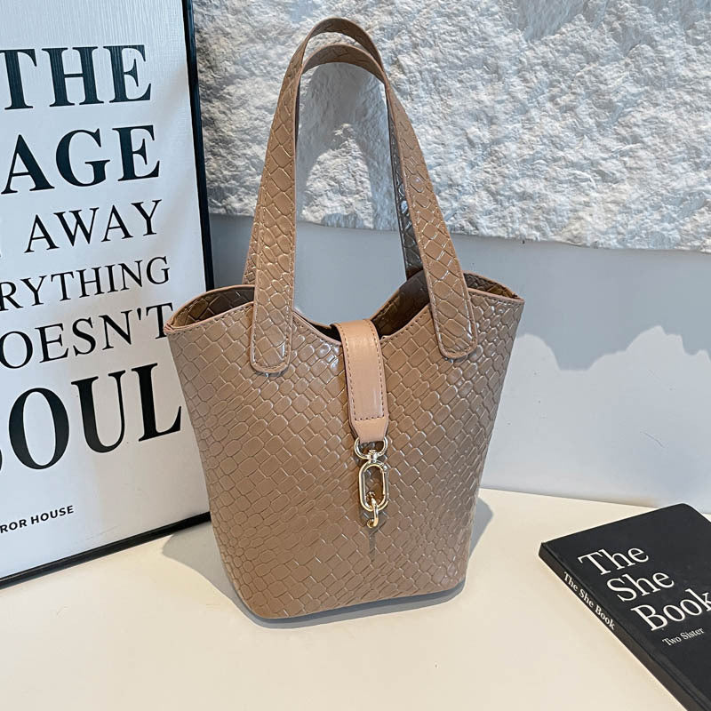 Women's Minimalist Commuter Office Workwear Bucket Bag Drawstring Shoulder Purse Hobo for Everyday Use Travel