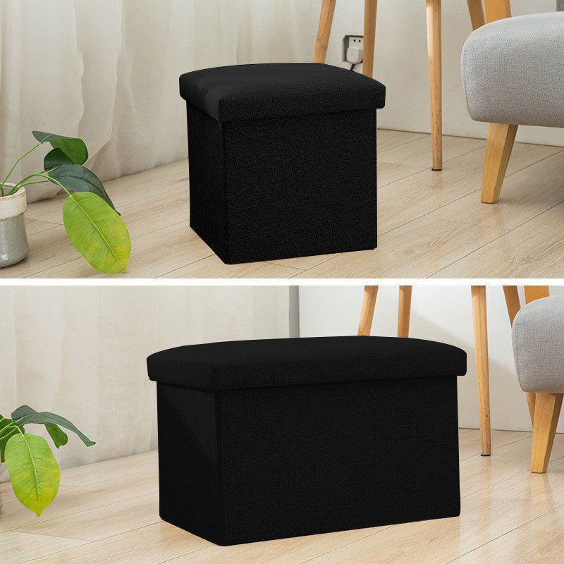 Bangku Ottoman Penyimpanan Linen Lipat | Pijakan Kaki Multifungsi Kotak Penyimpanan Sepatu, Kursi Entri Kubus & Persegi Panjang untuk Kamar Tidur Ruang Tamu