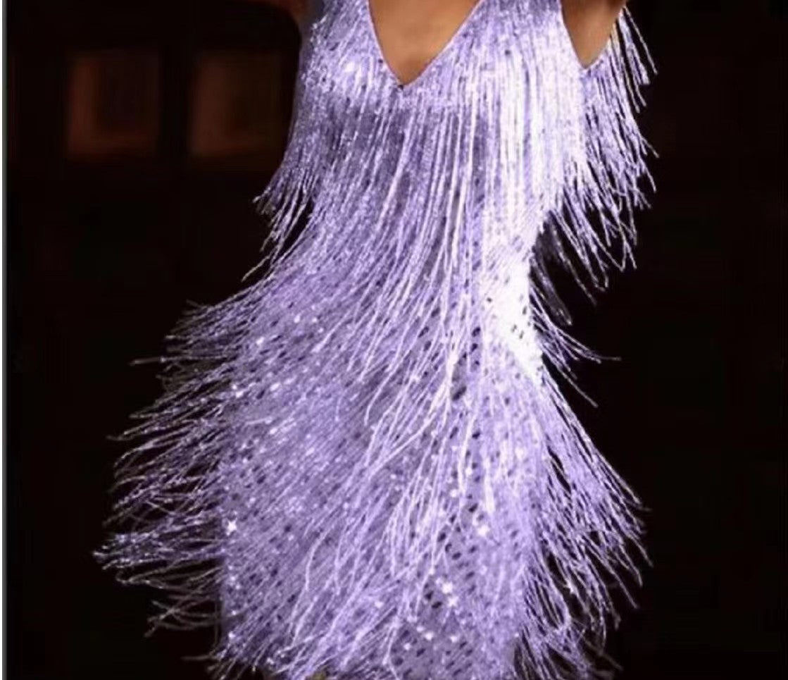 Sequin Tassel V‑Neck Mini Dress | Sparkly Fringe Sleeveless Party Club Dress for Women Plus Size Available