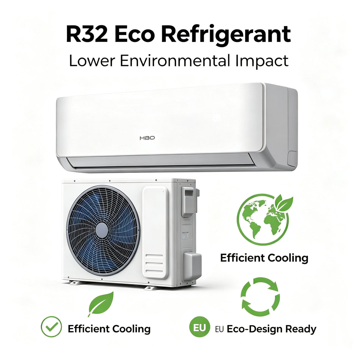 AC R32 Inverter Split Air Conditioner Ductless Mini Split for Bedroom and Living Room Home Cooling