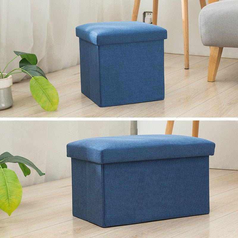 Bangku Ottoman Penyimpanan Linen Lipat | Pijakan Kaki Multifungsi Kotak Penyimpanan Sepatu, Kursi Entri Kubus & Persegi Panjang untuk Kamar Tidur Ruang Tamu