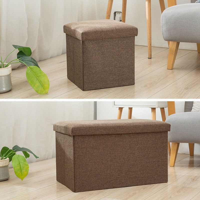 Bangku Ottoman Penyimpanan Linen Lipat | Pijakan Kaki Multifungsi Kotak Penyimpanan Sepatu, Kursi Entri Kubus & Persegi Panjang untuk Kamar Tidur Ruang Tamu
