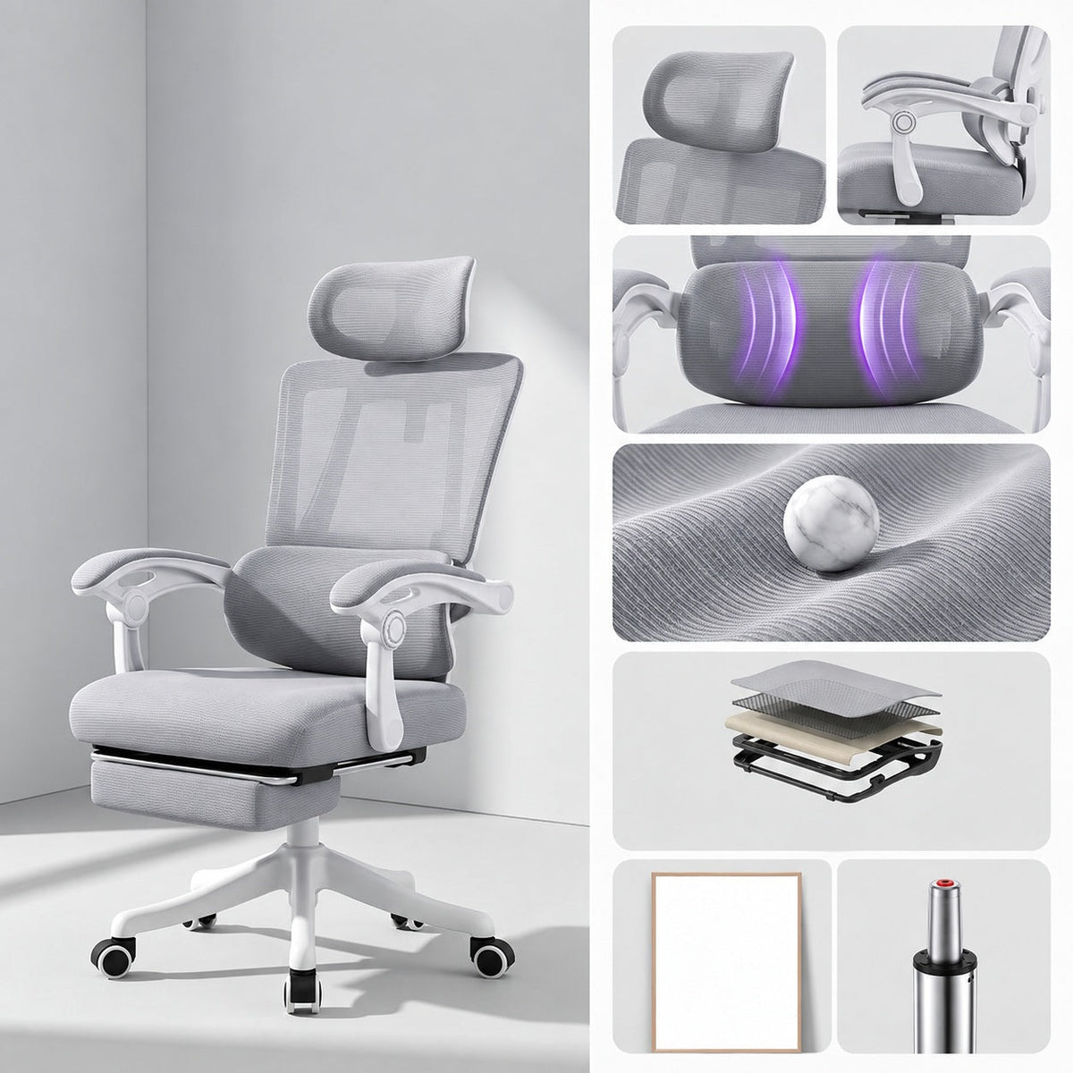 JY 805 Footrest Reclining Gaming Chair for Home Office Study Desk and Long Sitting Sessions