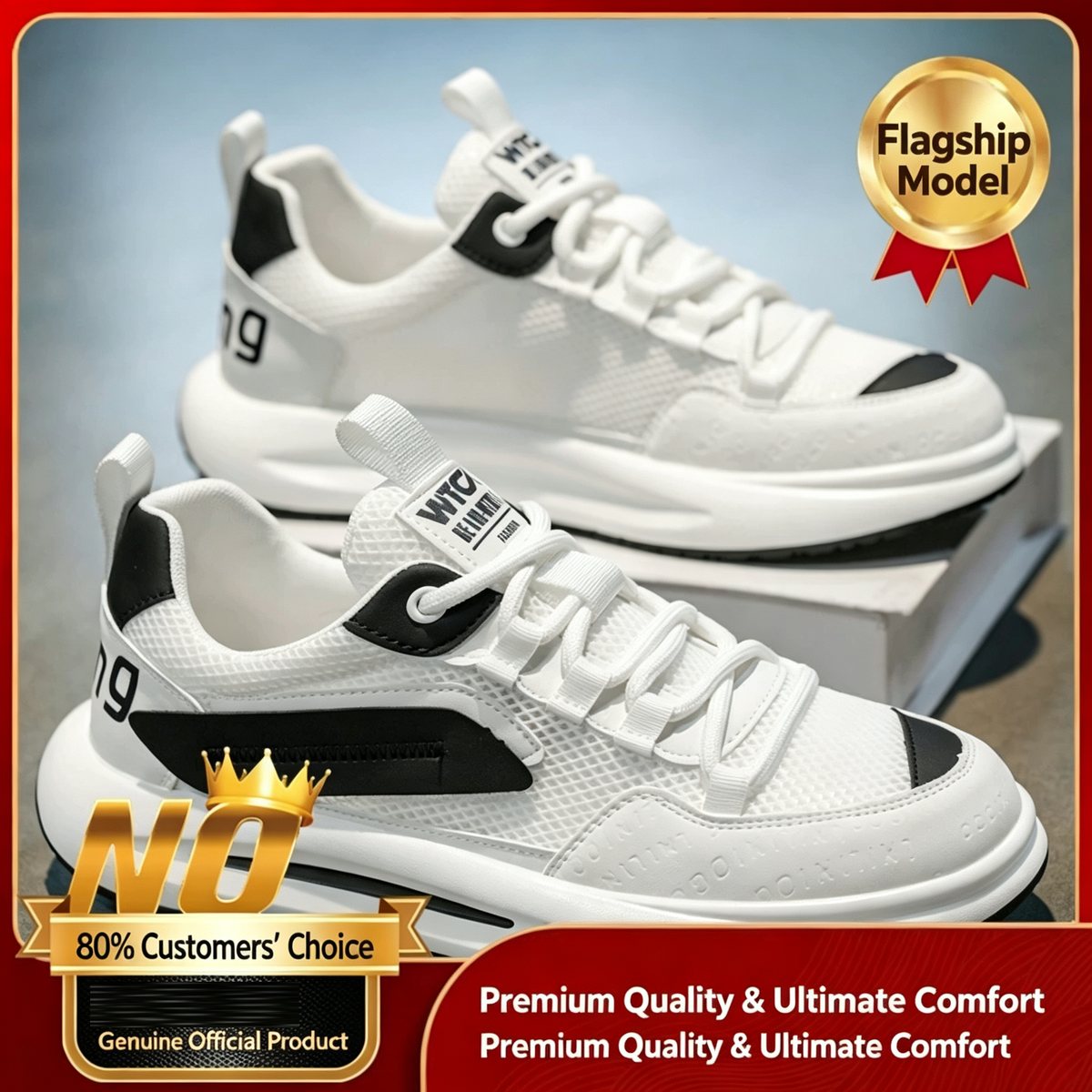 Men's Summer Chunky Sole Breathable Mesh Sneakers Casual Athletic Shoes
