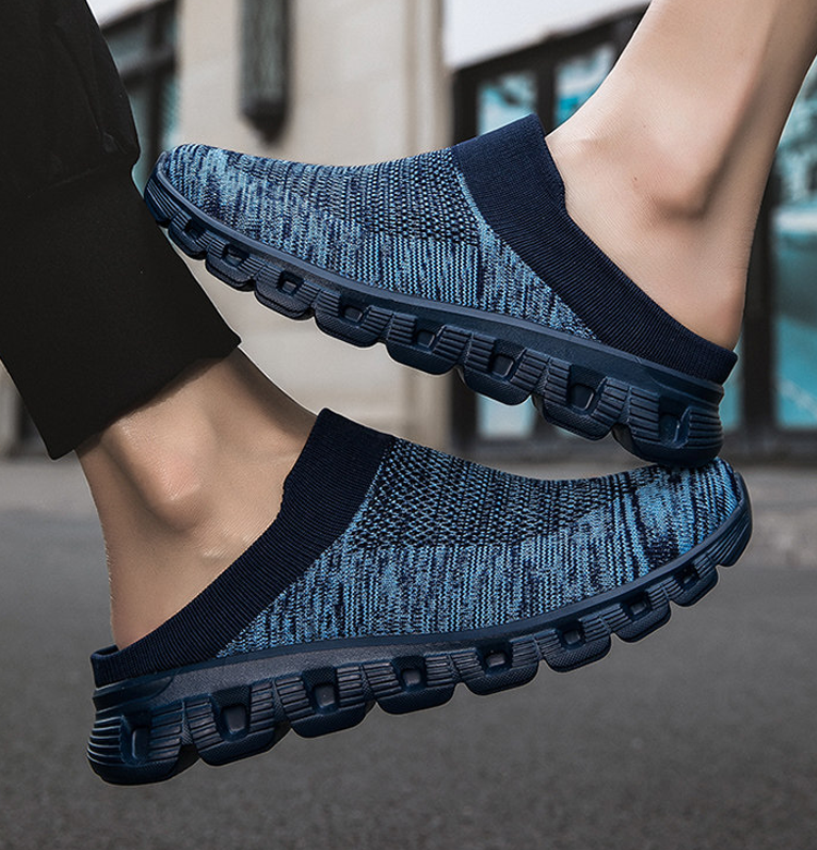 Slip‑On Fly Knit Mule Sneakers, Breathable Backless Sock Shoes, Big Sizes Available for Summer