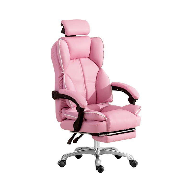 JY Pink Gaming Chair with Footrest and Headrest for Home Office Study Desk and Long Sitting Sessions