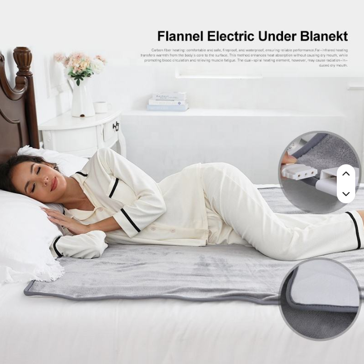 Ultra Soft Flannel Electric Heated Blanket | Adjustable Temperature Control, Detachable Cord Machine Washable Warm Heating Throw Blanket for Sofa Couch Bed Bedroom Winter Home Use, Multiple Sizes & Colors