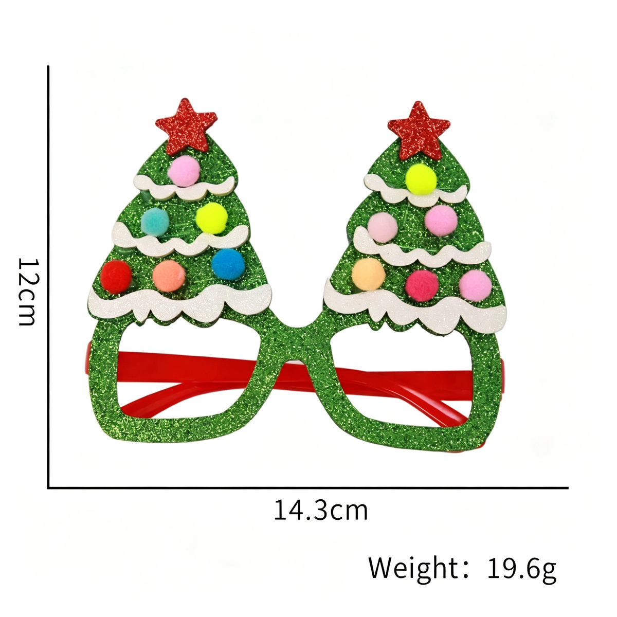 Glitter Santa and Reindeer Party Glasses, Sparkly Christmas Photo Props for Holiday Parties