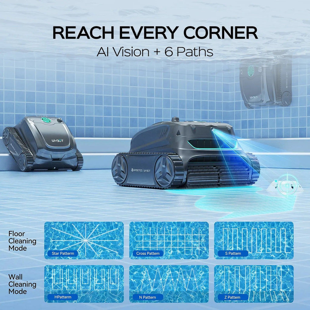 WYBOT S2 Solar Vision with Charging Dock Robotic Pool Cleaner for Inground and Above Ground Home Swimming Pools