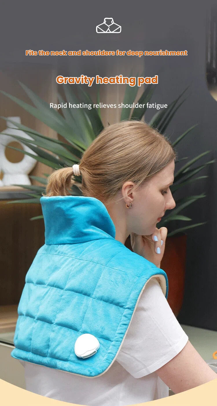 Weighted Gravity Shawl Heating Shoulder Pad with Temperature Controller for Winter Bedroom