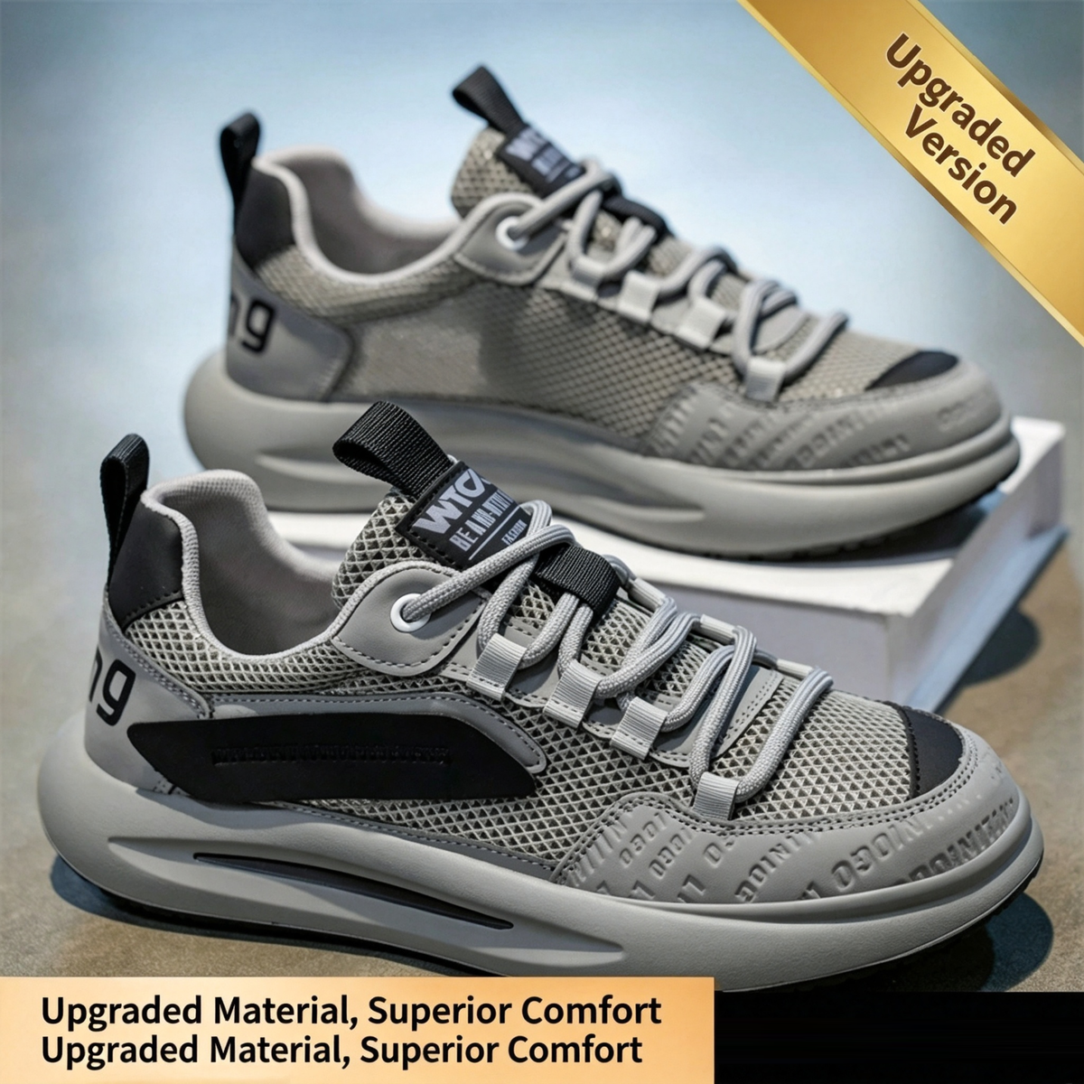 Men's Summer Chunky Sole Breathable Mesh Sneakers Casual Athletic Shoes