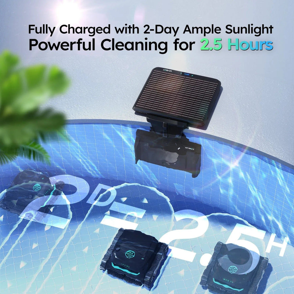WYBOT S2 Solar with Charging Dock Robotic Pool Cleaner for Inground and Above Ground Home Swimming Pools