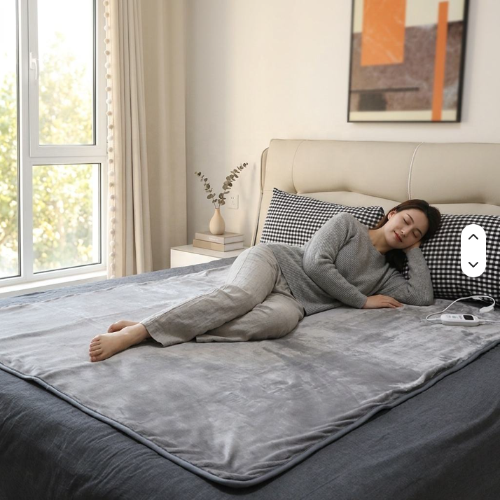 Ultra Soft Flannel Electric Heated Blanket | Adjustable Temperature Control, Detachable Cord Machine Washable Warm Heating Throw Blanket for Sofa Couch Bed Bedroom Winter Home Use, Multiple Sizes & Colors
