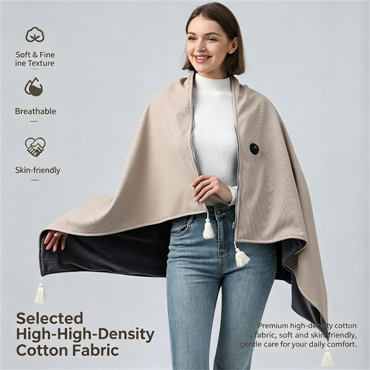 Washed Heated Throw Blanket Usb Shawl Home Office Travel Portable Electric Wrap Heating