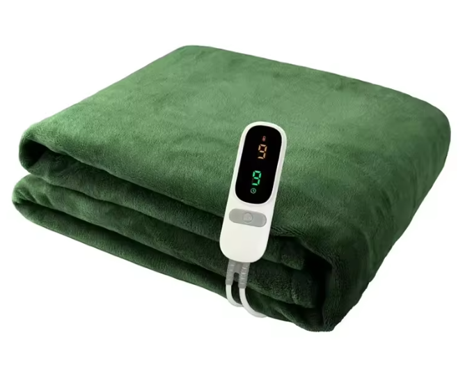 Soft Flannel Electric Heated Blanket Universal Voltage, Machine Washable, Multi Heat Settings, Warm Heating Throw for Sofa Bed Office, Custom Sizes & Colors Available