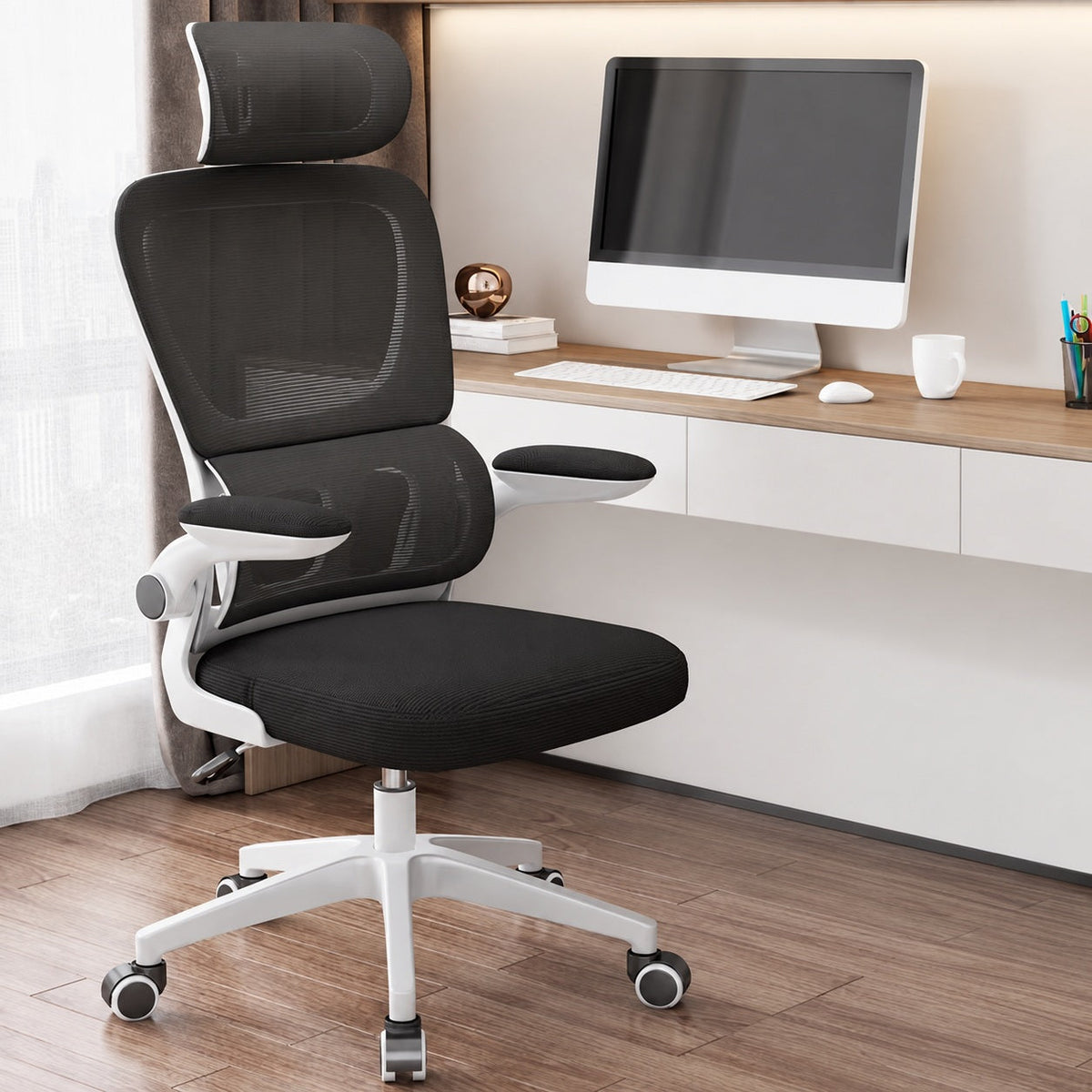 JY 616 Lumbar Support Ergonomic Office Chair for Home Office Study Desk and Long Sitting Sessions