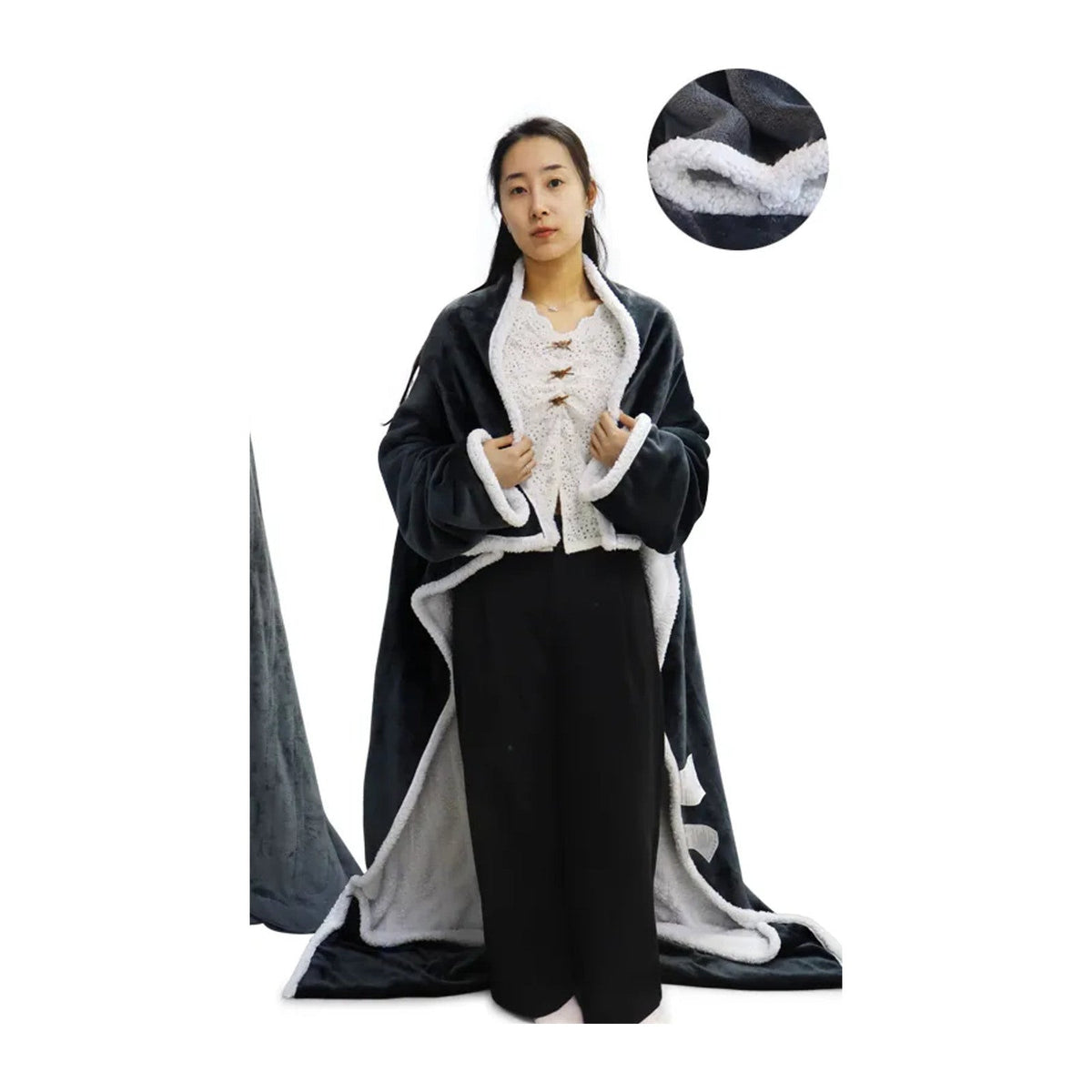 Mulan Wearable Electric Heated Throw Blanket with Temperature Controller for Winter Bedroom