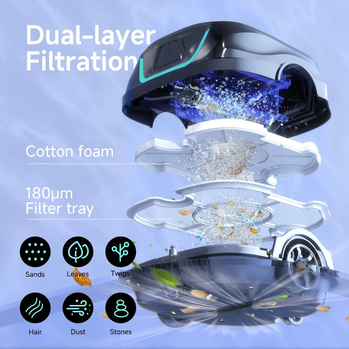 WYBOT A1 Robotic Pool Cleaner Black for Inground and Above Ground Home Swimming Pools