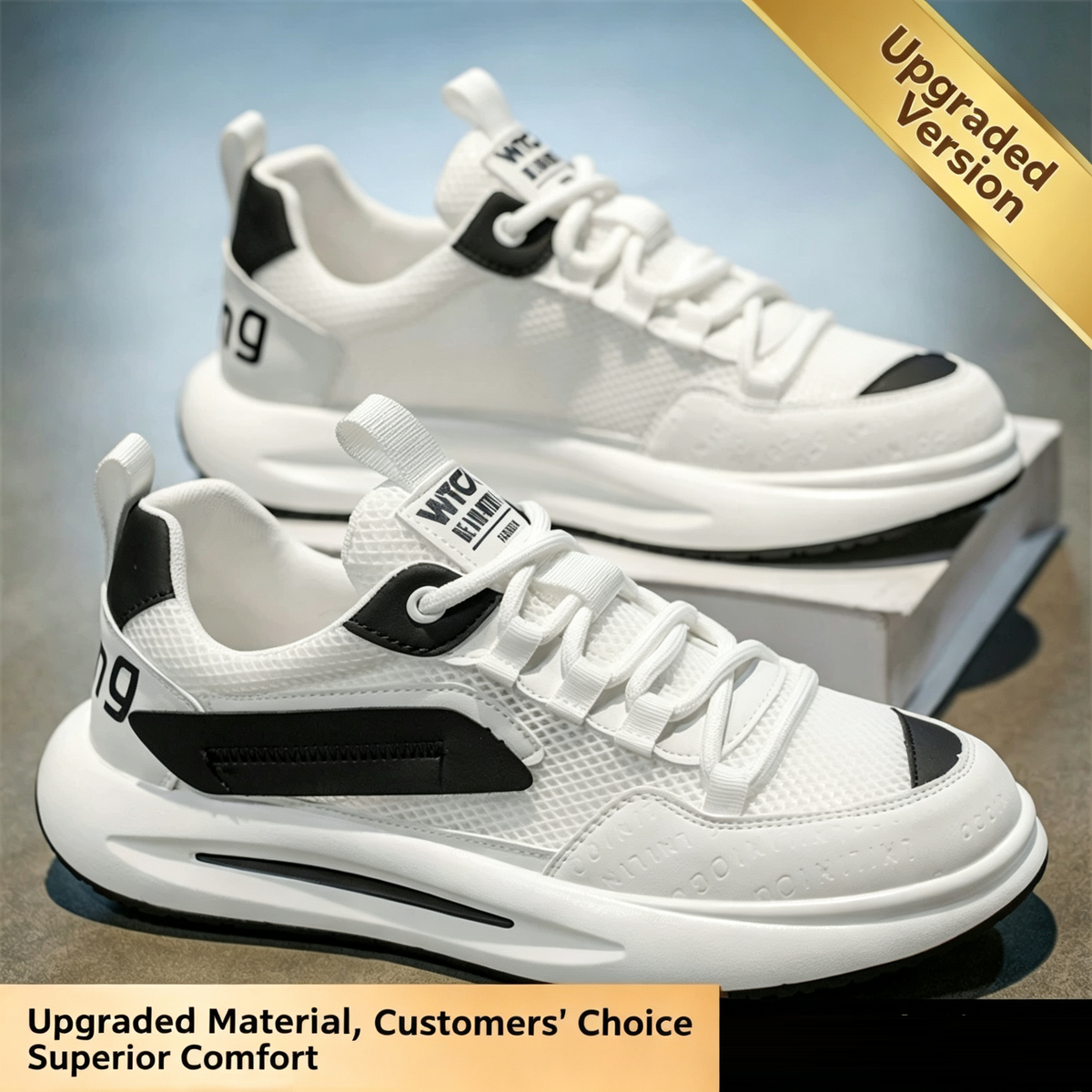 Men's Summer Chunky Sole Breathable Mesh Sneakers Casual Athletic Shoes