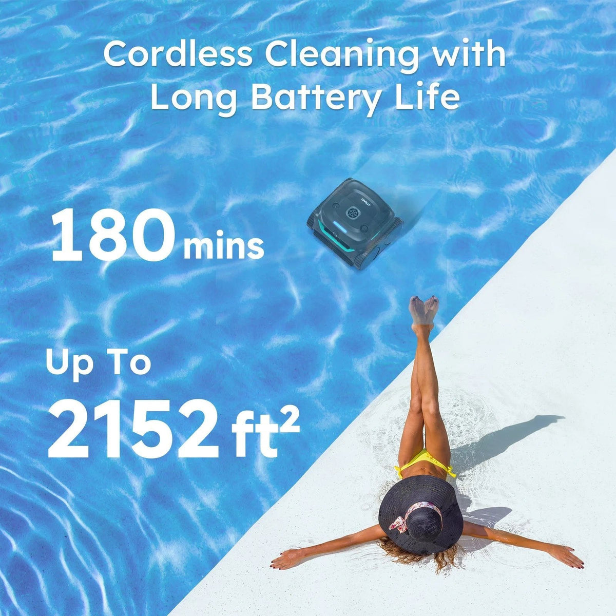 WYBOT C2 Vision Robotic Pool Cleaner Black for Inground and Above Ground Home Swimming Pools