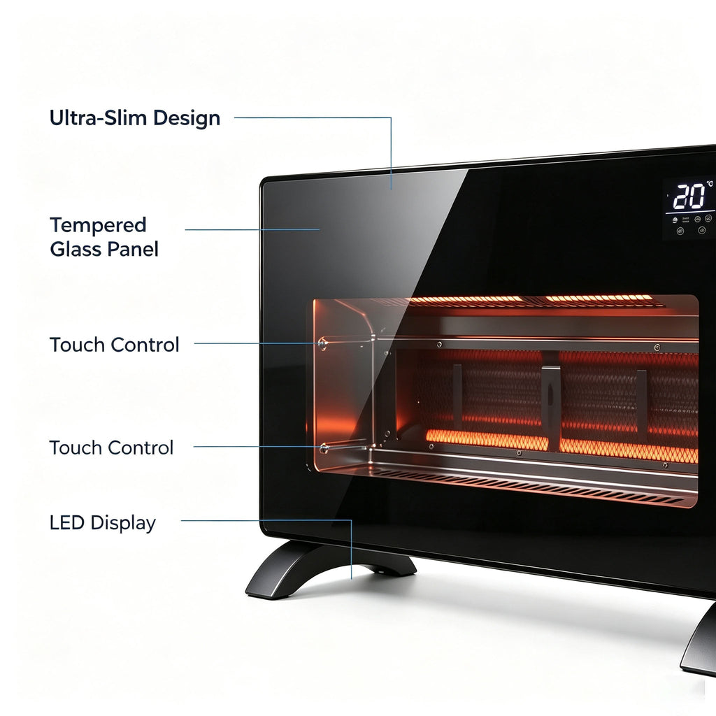 Smart WiFi Glass Panel Heater for Bedroom Home Office and Living Room for Daily Home Use