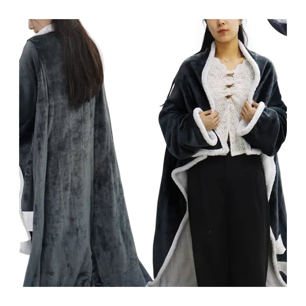 Mulan Wearable Electric Heated Throw Blanket with Temperature Controller for Winter Bedroom