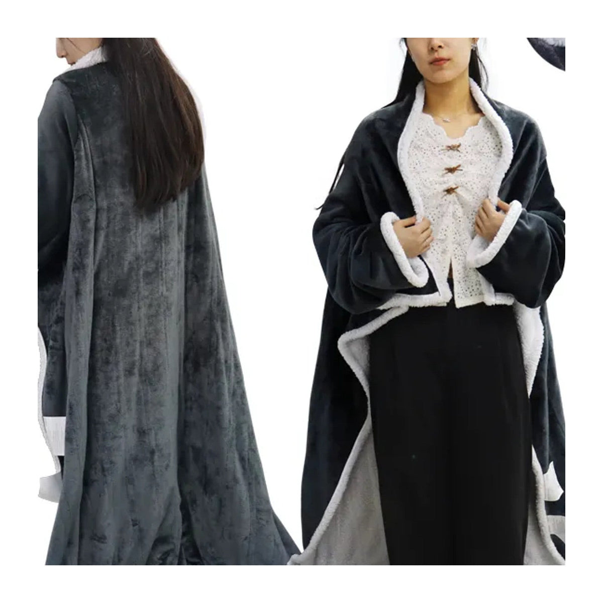 Mulan Wearable Electric Heated Throw Blanket with Temperature Controller for Winter Bedroom