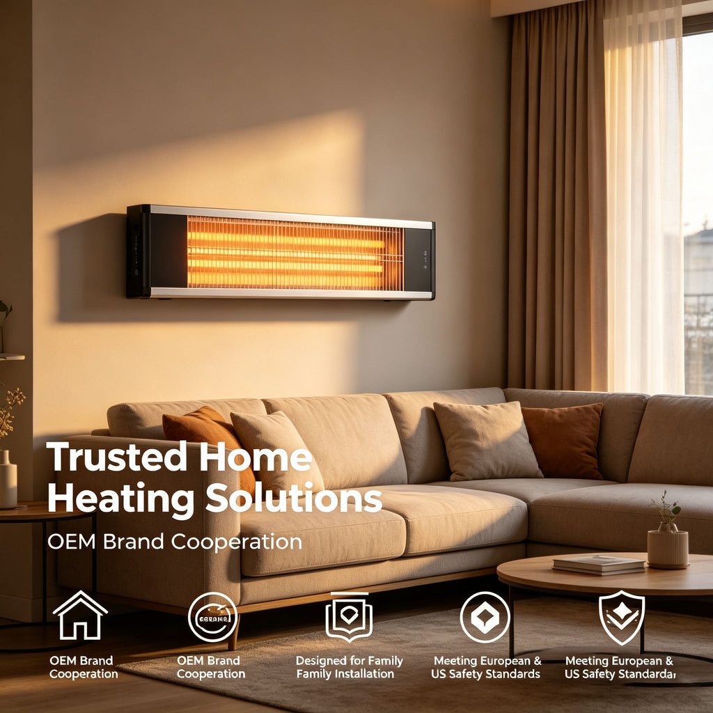 Wall Mounted Electric Heater for Bedroom Home Office and Living Room for Daily Home Use