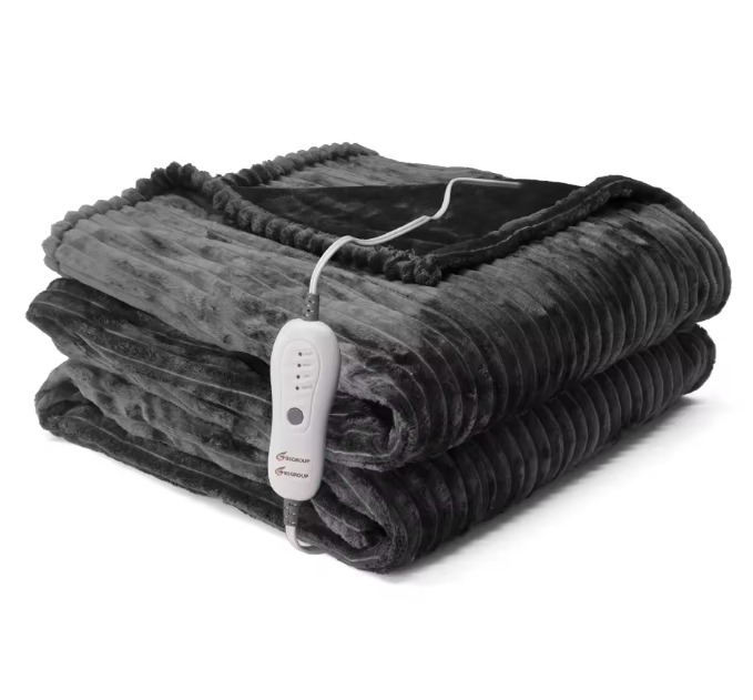 Soft Flannel Electric Heated Blanket Universal Voltage, Machine Washable, Multi Heat Settings, Warm Heating Throw for Sofa Bed Office, Custom Sizes & Colors Available