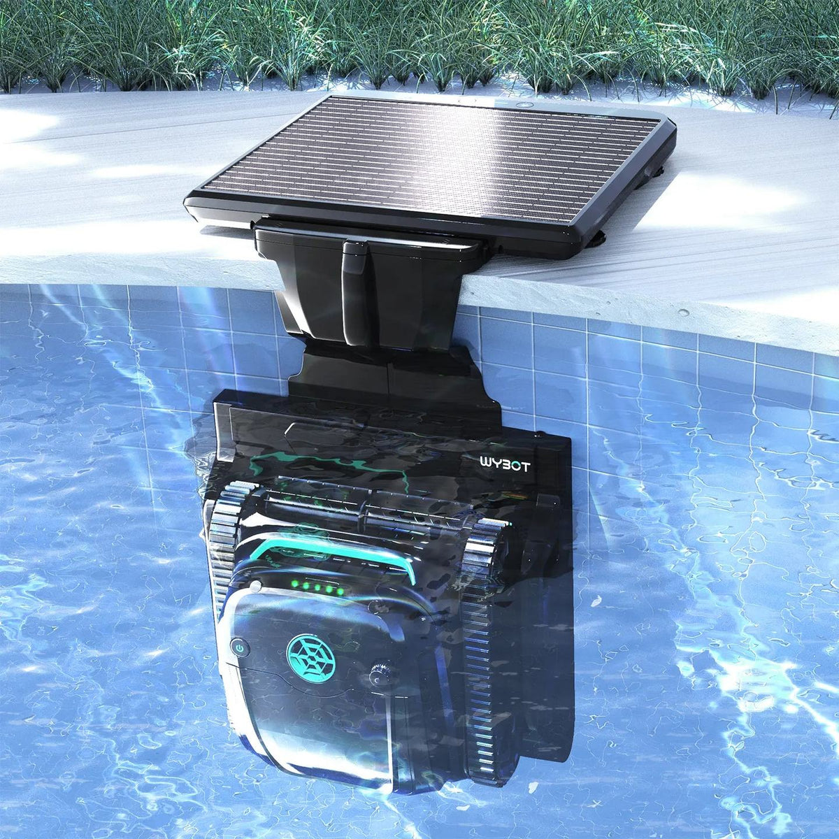 WYBOT S2 Solar with Charging Dock Robotic Pool Cleaner for Inground and Above Ground Home Swimming Pools