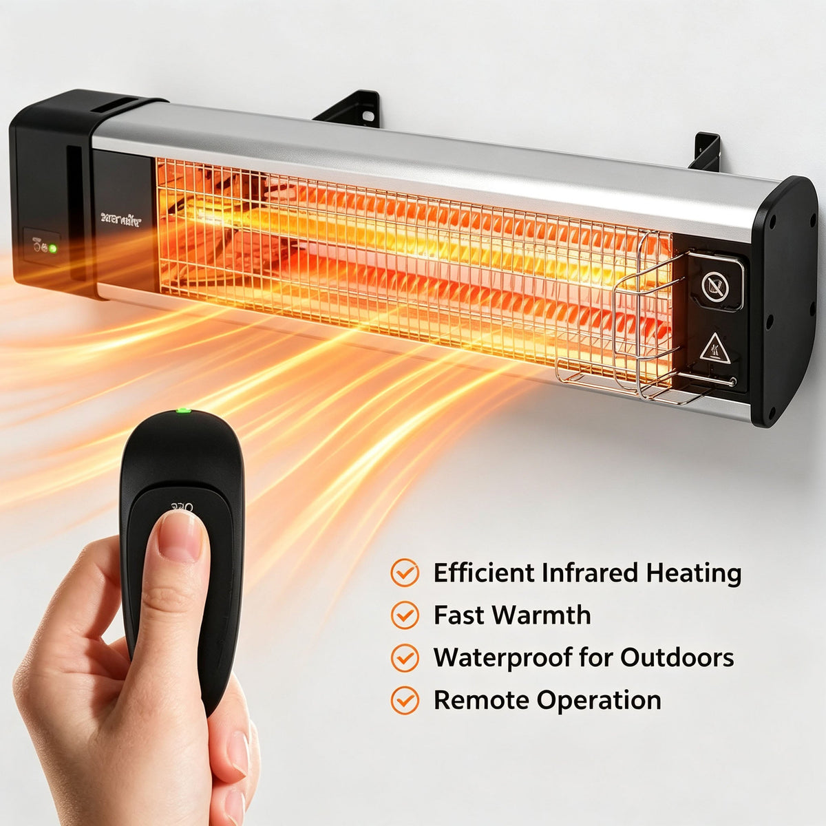 Infrared Patio Heater for Bedroom Home Office and Living Room for Daily Home Use
