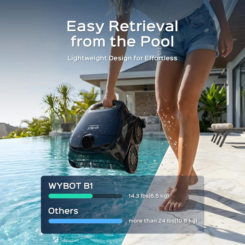 WYBOT B1 Robotic Pool Cleaner Black for Inground and Above Ground Home Swimming Pools