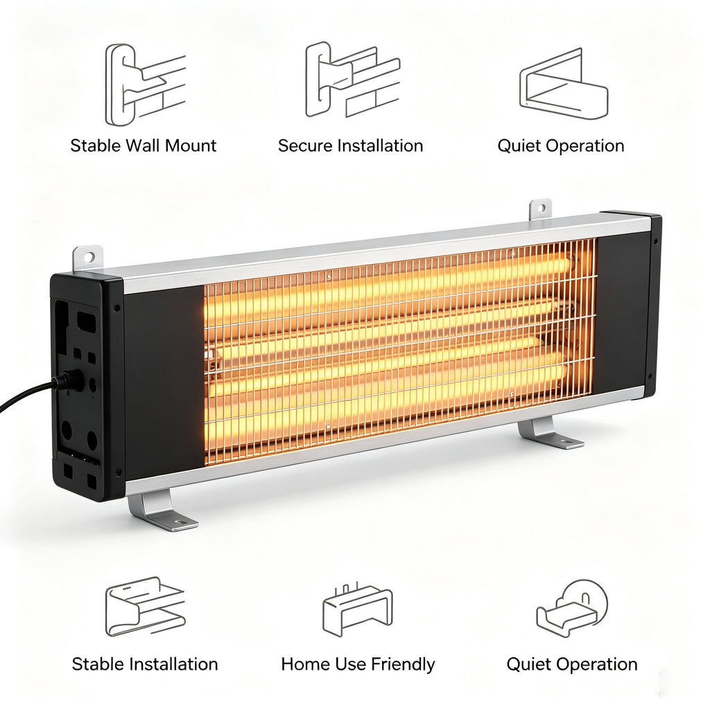 Wall Mounted Electric Heater for Bedroom Home Office and Living Room for Daily Home Use
