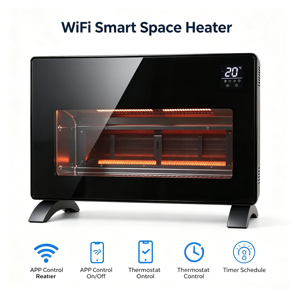 Smart WiFi Glass Panel Heater for Bedroom Home Office and Living Room for Daily Home Use