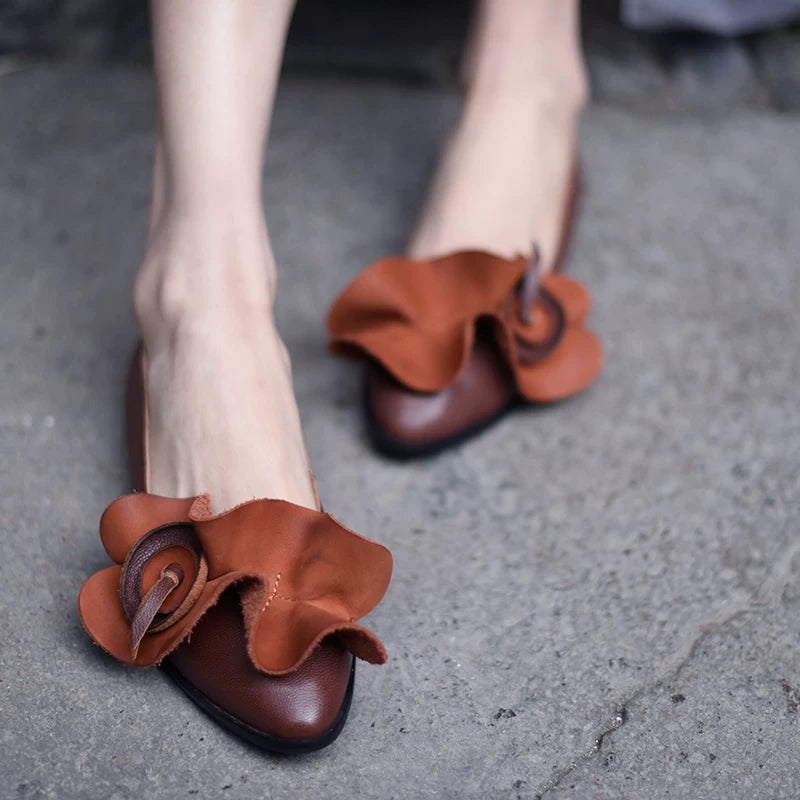 Leather Pointed Toe Pumps for Women