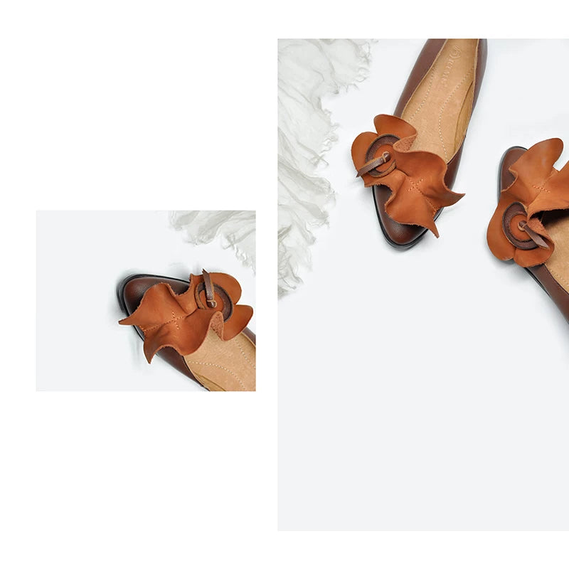 Leather Pointed Toe Pumps for Women