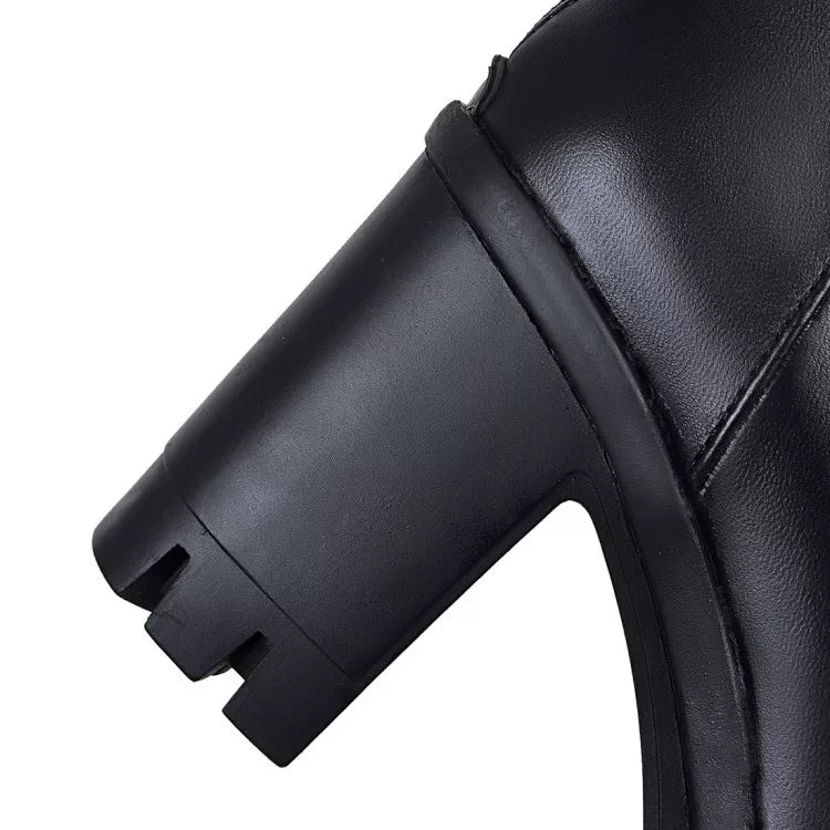 Women's Fall Winter Chunky Sole Platform Block Heel High Heel Roman Martin Combat Boots Lace-Up Ankle for Office and Weekend Streetwear Everyday Wear