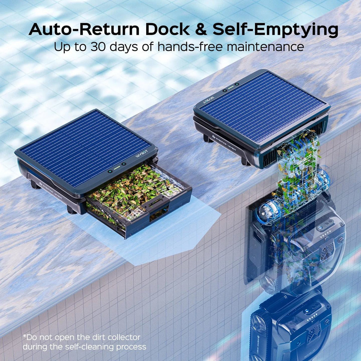 WYBOT S3 with Self-Emptying Dock Robotic Pool Cleaner for Inground and Above Ground Home Swimming Pools
