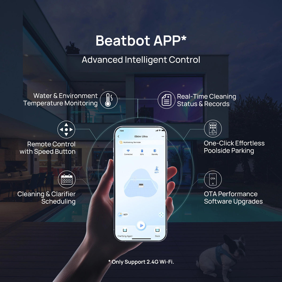 Beatbot iSkim Ultra Robotic Pool Skimmer for Inground and Above Ground Home Swimming Pools