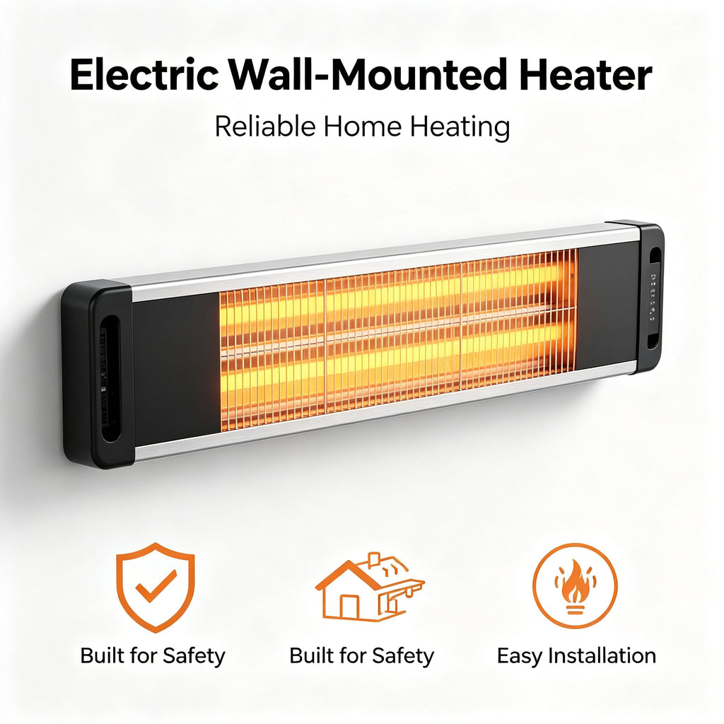 Wall Mounted Electric Heater for Bedroom Home Office and Living Room for Daily Home Use